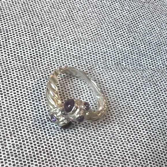 RARE David Yurman Studio Sterling Silver Amethyst Cable Cuff + Ring Set - Picture 4 of 10